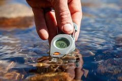 Fishpond Riverkeeper's durable aluminum probe for precise outdoor temperature measurements.