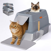 Fitrobust stainless steel litter box with lid—privacy and odor control in a closed view.
