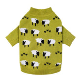 Fitwarm funny sheep dog sweater front view keeps small dogs warm during winter outings.