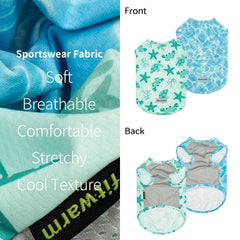 Fitwarm marine UPF 50+ dog shirt mint green front view for outdoor play