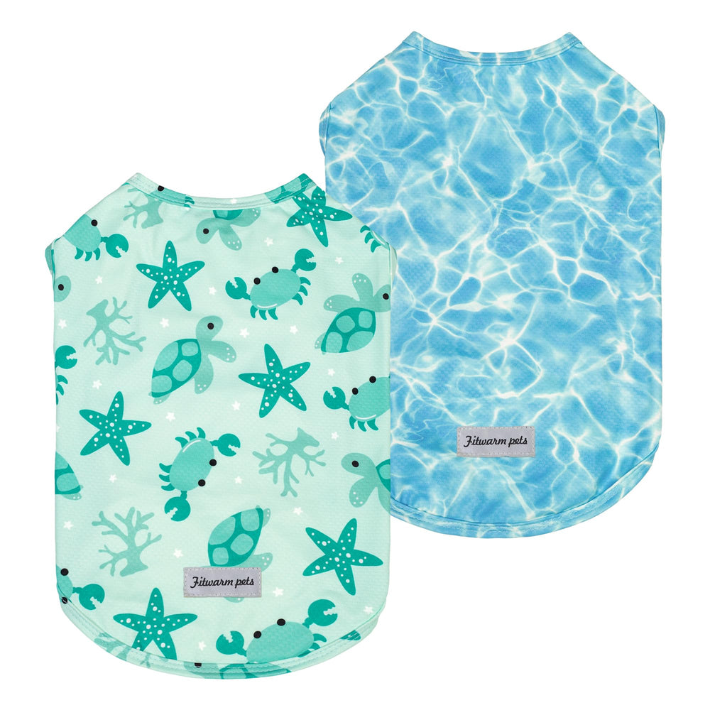 Fitwarm marine UPF 50+ dog shirt sky blue front view for sunny walks