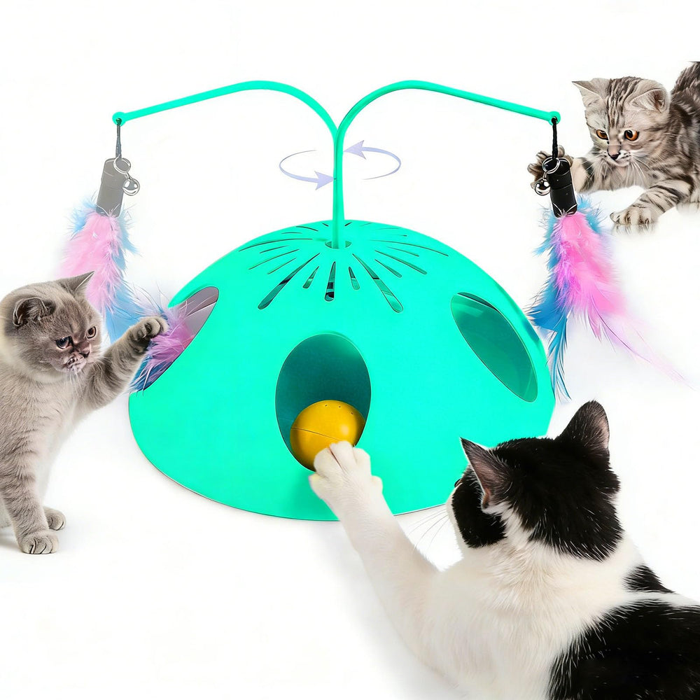 FITWOWFIT cat toy fluttering feather on track for engaging indoor play
