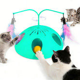 FITWOWFIT cat toy fluttering feather on track for engaging indoor play