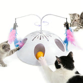 FITWOWFIT interactive track feathers engages indoor cats during play.