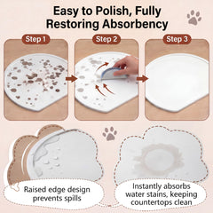 Fiwochic Stone Mat raised edge traps mess to protect floors