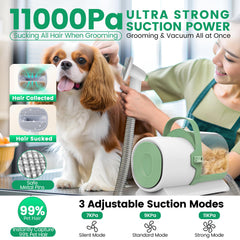 FIXR grooming vacuum includes clipper and nail trimmer for at-home care