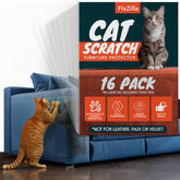 FixZilla cat scratch protector on sofa provides clear, durable shield against claws.