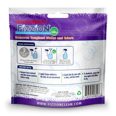Fizzion refill bag showing 5 refills for ongoing stain and odor control.