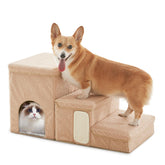 Flashing Fire dog stairs with storage condo beige for easy bed and couch access
