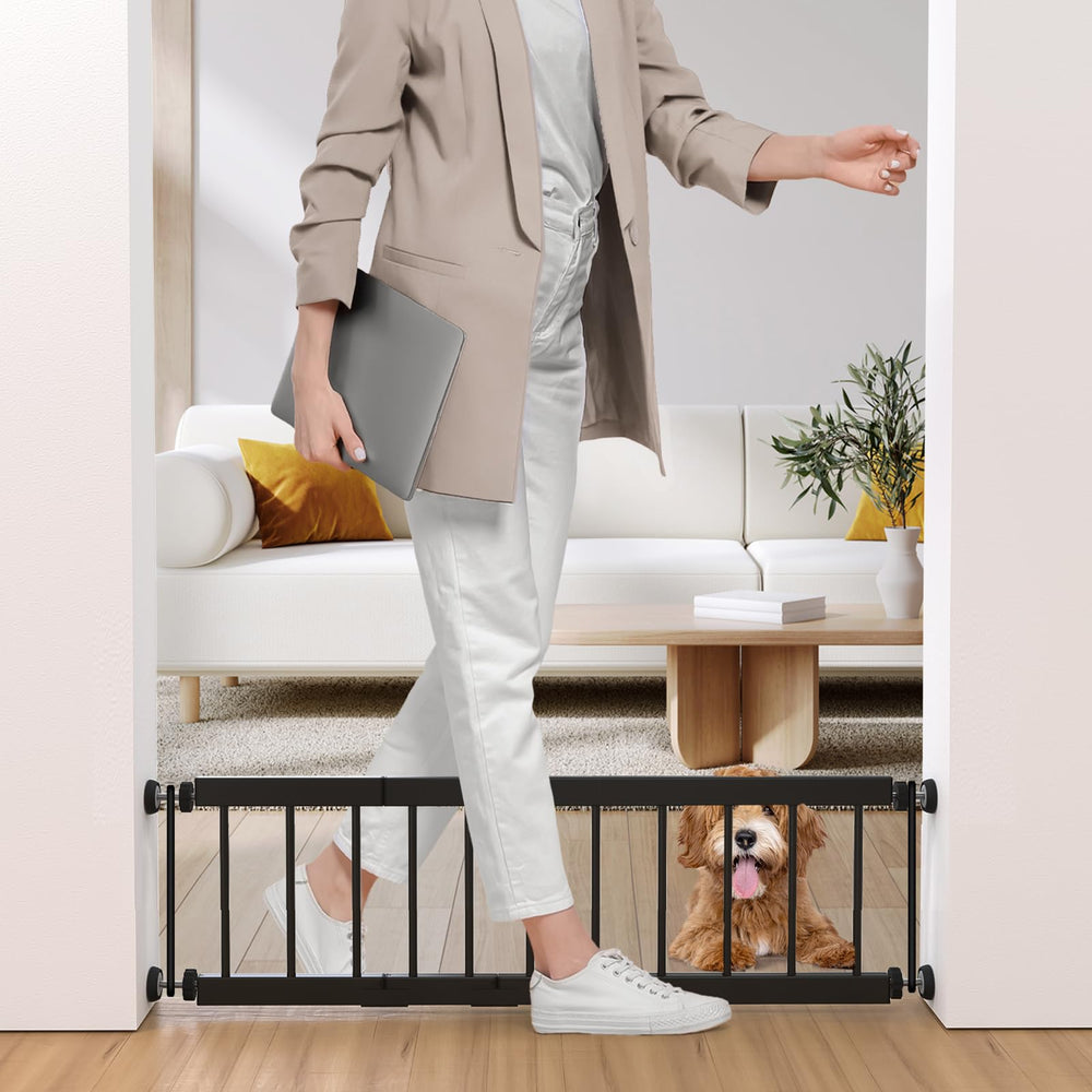 Fldofaves dog gate wide extensions show a flexible fit for large openings and safe pet boundaries