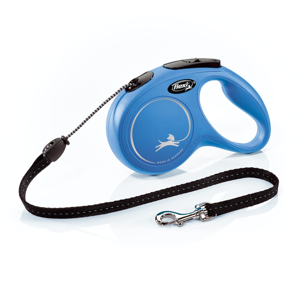 FLEXI New Classic cord leash 16 ft blue for smooth retractable control.