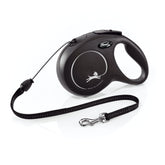 FLEXI New Classic leash black, 26 ft reach for medium dogs up to 44 lbs.