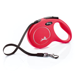 FLEXI New Classic red tape leash extended for medium dogs up to 55 lbs