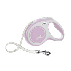 FLEXI New Comfort pink leash for small dogs up to 26 lbs during daily walks.