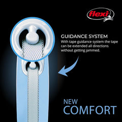 FLEXI New Comfort Tape Leash one-handed brake enables quick pauses.
