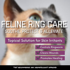 FlexTran Feline Ring Care being applied to a cat for dermatitis support.