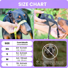 Flintstone muzzle shows adjustable neck strap for secure, easy fit.