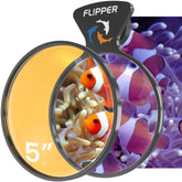 FL!PPER DeepSee orange filter attached to 5-inch magnifier enhances coral color