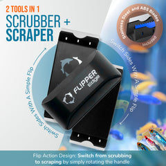Flipper Edge floating design rests at the surface during use.