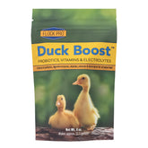 Flock Pro Duck Boost with probiotics dissolves in water to support duckling digestion.