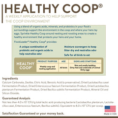 Healthy Coop probiotic powder ready to sprinkle around nesting areas to support cleanliness.