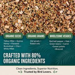 Flocksentials dehydrated veggies cut into bite-size pieces for safe feeding