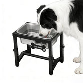 Flodomix elevated dog water bowl overview showing tall stand for easier reach