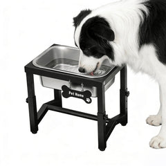 Flodomix elevated dog water bowl overview showing tall stand for easier reach