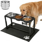 Flodomix metal elevated dog bowls stand with adjustable height for growing dogs