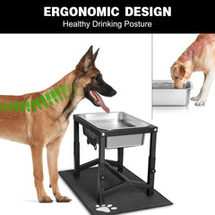 Flodomix two-gallon dog water bowl provides ample hydration for multiple pets.
