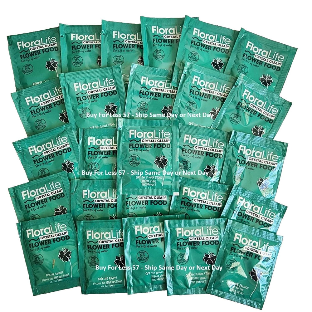 Floralife Crystal Clear Powdered Flower Food keeps cut flowers looking fresh