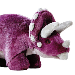 Charlie Triceratops plush toy in action during play, ideal for large dogs.