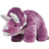 Fluff & Tuff Charlie Triceratops plush dog toy, durable chew companion for dogs.