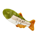 Fluff & Tuff Ruby Rainbow Trout plush outer fabric close-up highlighting durable, soft texture for dogs