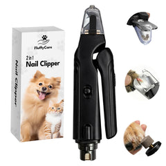 FluffyCare 2-in-1 nail clippers with LED light for precise trimming