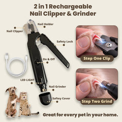 FluffyCare nail clipper with catcher cap for mess-free grooming