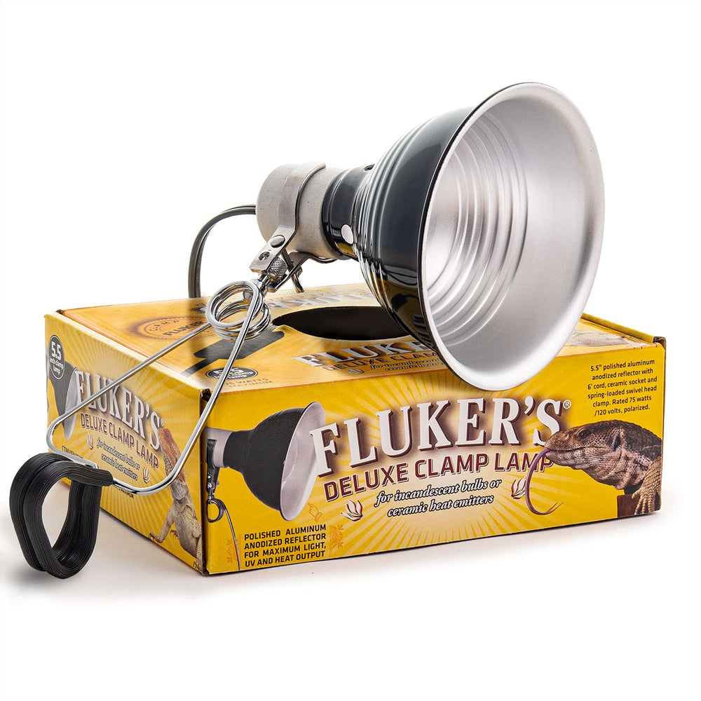 Fluker's Repta-Clamp Lamp creates a warm basking spot for reptiles