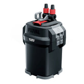 Fluval 107 front view, compact canister design for efficient filtration.