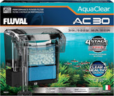 Fluval AquaClear 30 filter system shown, boosting filtration for 10β30 gallon tanks.