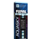 Fluval Aquasky 2.0 front view shows uniform lighting across a 24-inch tank.