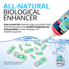 Fluval Biological Enhancer label closeup highlights key details and safety