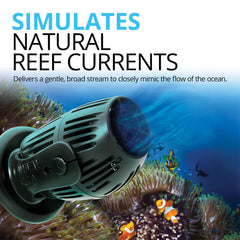 Fluval Sea CP3 Wave Maker 270-degree nozzle detail showing adjustable flow for even circulation.
