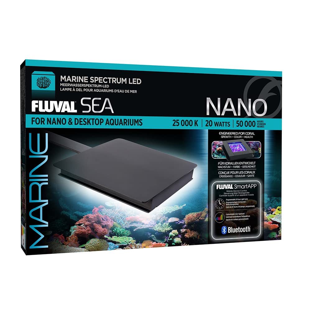 Fluval SEA Marine Nano LED front view for compact reef lighting.