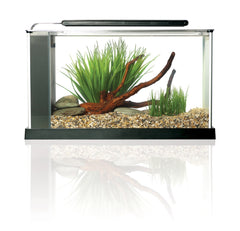 Fluval SPEC etched glass with aluminum trim for a sleek look