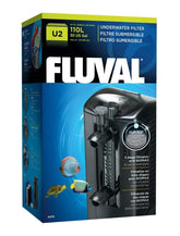 Fluval U2 underwater filter front view highlighting compact size for small aquariums
