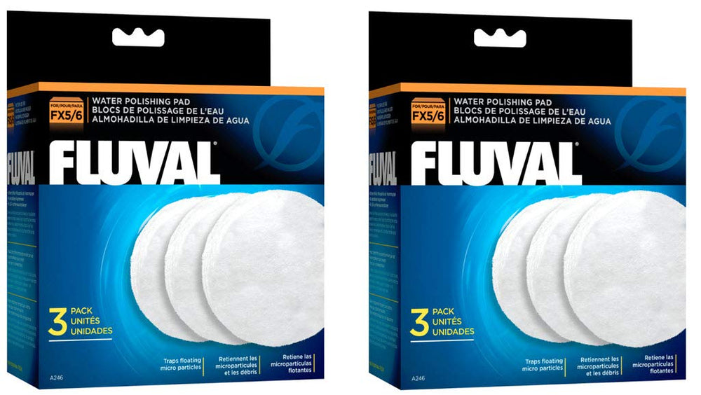 Fluval Water Polishing Pad FX5 set in canister filter traps micro particles for clearer aquarium water