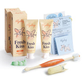 FlyDog Fresh Kiss toothpaste tube with mint flavor for fresh breath and easy brushing.