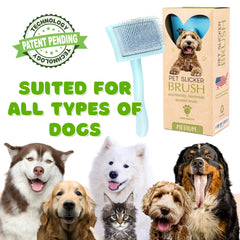 Flying Pawfect slicker brush curved design glides through coats with less tugging.