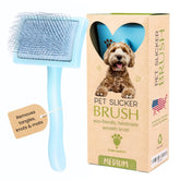 Flying Pawfect slicker brush with soft pins for gentle detangling and comfortable grooming.