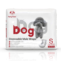 Flying Paws absorbent-core belly bands provide containment and comfort.